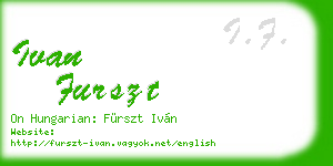 ivan furszt business card